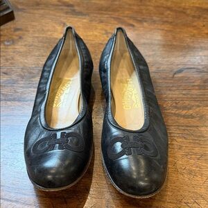 Salvatore Ferragamo Black Leather Loafers